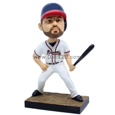 (image for) Custom Male Left Handed Baseball Hitter Bobblehead Any Team Color And Logo