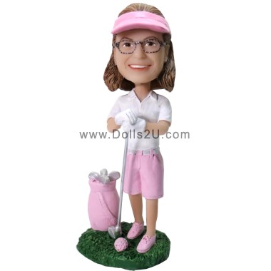 custom female golfer bobblehead gift