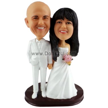 wedding bobblehead cake topper