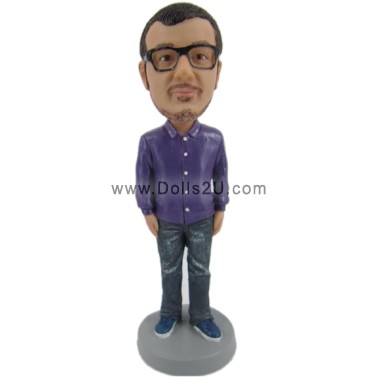  Custom Casual Male In Shirt Bobblehead Item:13599