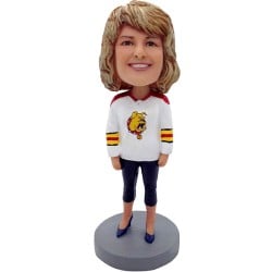  Custom Bobblehead Female In Hockey Jersey Any Color And Any Team Logo