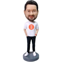 Male in t-shirt, custom bobblehead gift for male Male in t-shirt, custom bobblehead gift for male