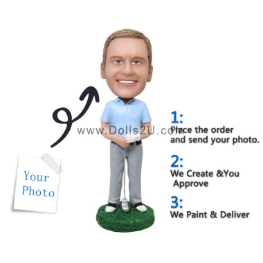 (image for) Personalized Male Golf Player Bobblehead