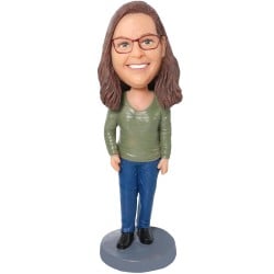  Mother's Day Gifts Custom Female Bobbleheads In Long Sleeve T-Shirt