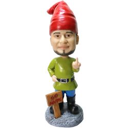 Custom Funny Rude Finger Garden Gnome Bobblehead from Your Photo
