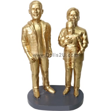  Custom Family Bronze Statue From Your Photos - Personalized Bronze Sculpture Bobblehead Item:49206