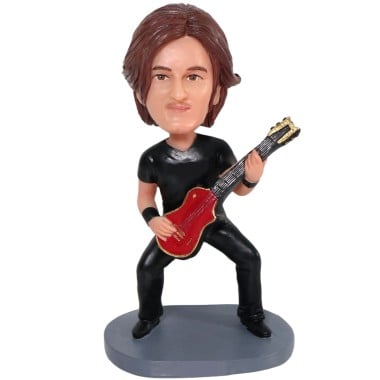 (image for) Electric guitar player custom bobblehead gift