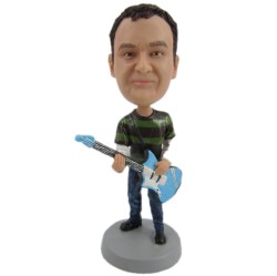 Custom Bobblehead Man Playing Electric Custom Bobbleheads Hard Rocker
