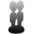 fully customized same sex wedding bobblehead cake toppers