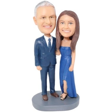 (image for) Custom Couple Bobblehead – Personalized Man And Woman Figurine In Suit And Dress Item:510188