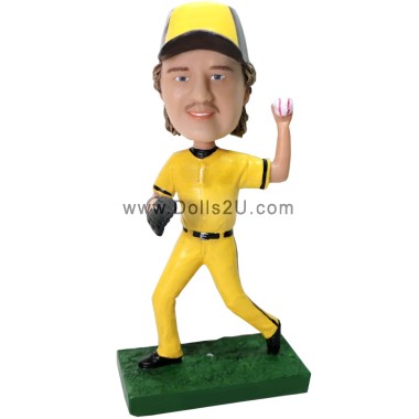  Personalized Left Handed Pitcher Bobblehead Item:30230