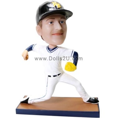 (image for) Custom Right Handed Baseball Pitcher Bobblehead Gift For Baseball Player