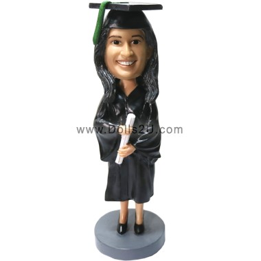 Custom Female Graduates In Gown Graduation Bobblehead