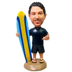 Custom Surfing Bobblehead - Surf Male With Surfboard