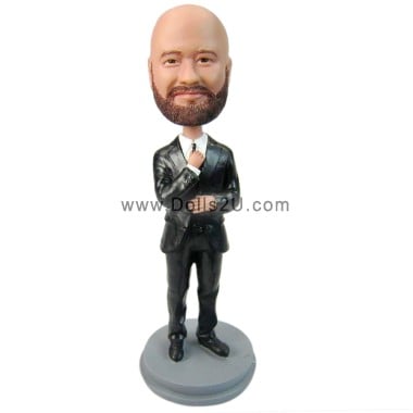 (image for) custom bobblehead businessman holding tie