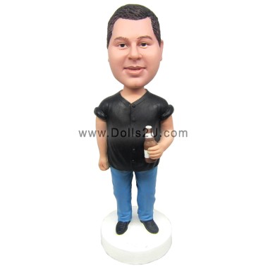 (image for) Beer Male Bobblehead Doll / Beer Male Custom Made Cake Topper