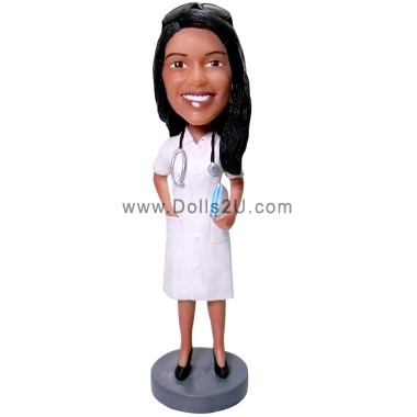 Personalized Female Doctor Bobblehead