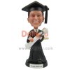 Custom Male Graduates In Graduation Gown With A Diploma