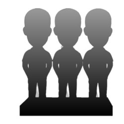Fully customized bobbleheads for 3 people