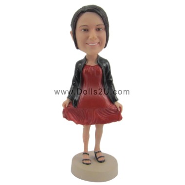 (image for) Custom Casual Lady In Dress And Jacket Bobblehead