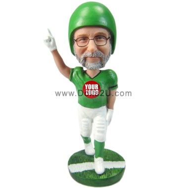 (image for) Custom Male American Football Player Bobblehead With Index Finger Up