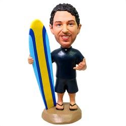 (image for) Custom Surfing Bobblehead - Surf Male With Surfboard