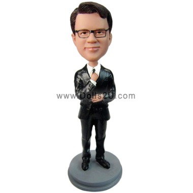  Custom Bobblehead Businessman Holding Tie