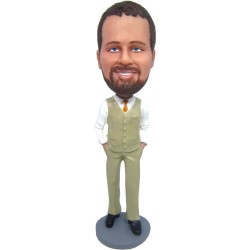 custom bobbleheads groomsmen with tie and vest