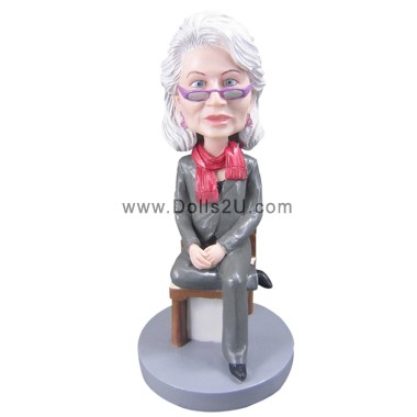 (image for) Custom Female Sitting On The Chair Bobblehead