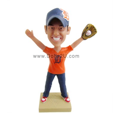  Custom Male Baseball Player Bobblehead Item:13692