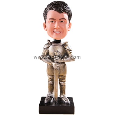 Custom Male Knight In Shining Armor Bobbleheads Gifts Sculpted from Your Photos