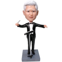 Custom Professional Musicians Bobbleheads Male Music Conductor In A Black Tuxedo Custom Figure Bobblehead