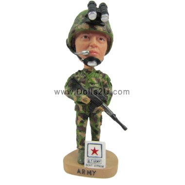 Custom Bobbleheads Military Soldier Holding a Gun