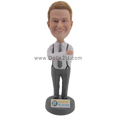 (image for) Custom Male Office Best Boss In Shirt With Arms Crossed Bobblehead