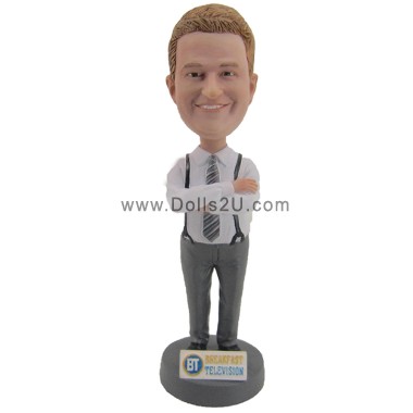  Custom Male Office Best Boss In Shirt With Arms Crossed Bobblehead Item:13020