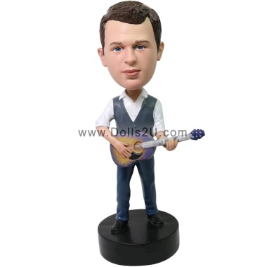 Custom Male Ukulele Player Bobblehead Gift For Ukulelist
