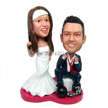 (image for) Custom Funny Wedding Bobbleheads Cake Topper Anniversary Gift