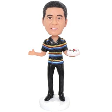(image for) Custom Bobblehead Male With Birthday Cake