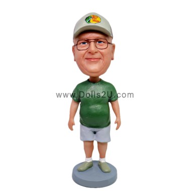  Custom Dad In T-shirt And Shorts Bobblehead Item:13586