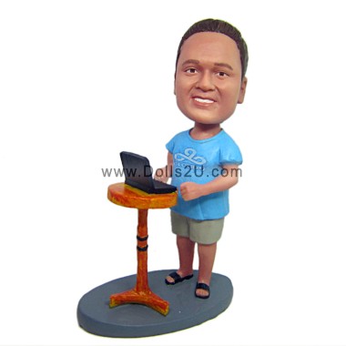 (image for) Personalized Bobblehead Boss Working With Laptop Funny Gift For Him