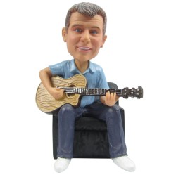 (image for) Custom Bobblehead Guitar Player Sitting On Sofa