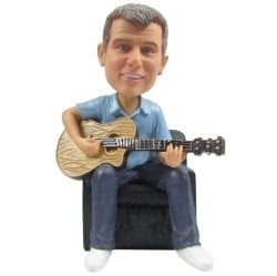  Custom Bobblehead Guitar Player Sitting On Sofa