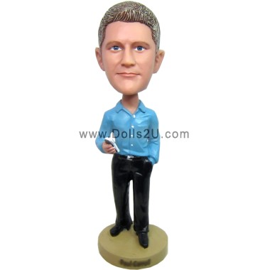 (image for) Custom Casual Executive With Smart Phone Bobblehead
