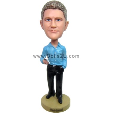  Custom Casual Executive With Smart Phone Bobblehead Item:11977