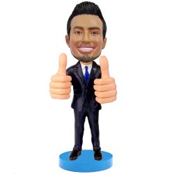 Personalized thumbs up bobblehead