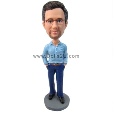 (image for) Custom Man Dressed In Business Casual With Hands In Pockets Bobblehead