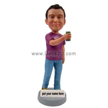  Custom Male With Beer Can Bobblehead Item:13570