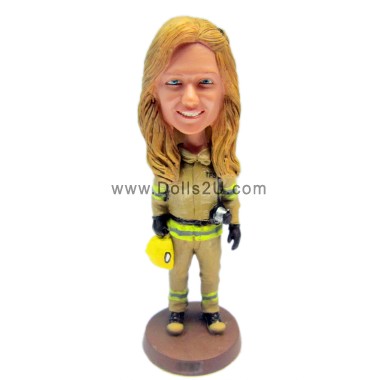 (image for) Custom Female Firefighter Bobblehead