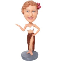 (image for) Custom Hawaiian Hula Girl Bobblehead With Your Face