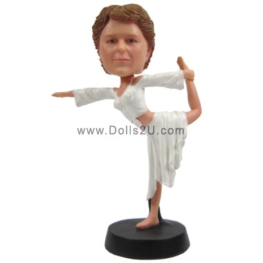  Custom Bobblehead Girl Doing Yoga Item:13882